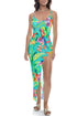 Luli Fama Carribean Fantasy Fitted Side Slit Maxi Dress